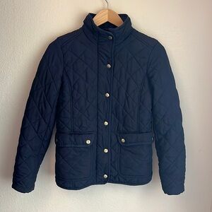 J Crew quilted navy jacket size XXS